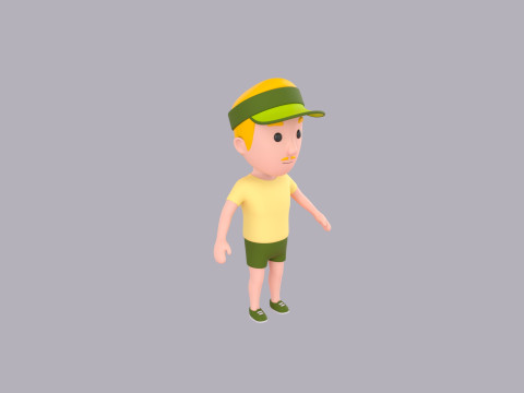 Cartoon Male Character Rigged 123 3Dモデル
