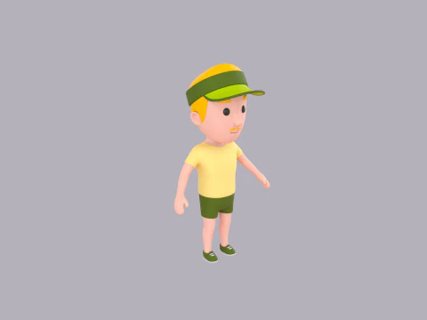 Cartoon Male Character Rigged 123 3D Model