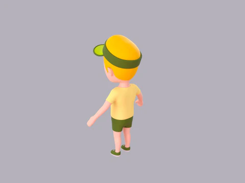 Cartoon Male Character Rigged 123 3D Model
