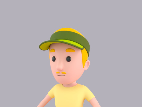 Cartoon Male Character Rigged 123 3Dモデル