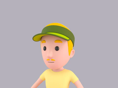Cartoon Male Character Rigged 123 3D Model