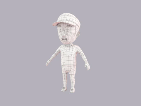 Cartoon Male Character Rigged 123 3D Model