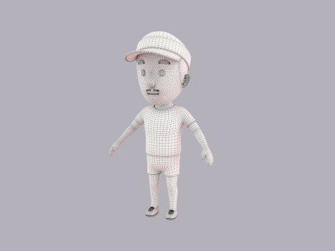 Cartoon Male Character Rigged 123 3D Model