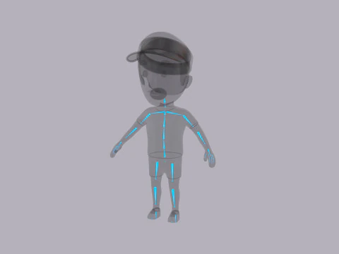 Cartoon Male Character Rigged 123 3D Model