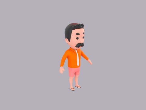 Cartoon Male Character Rigged 124 3D 模型