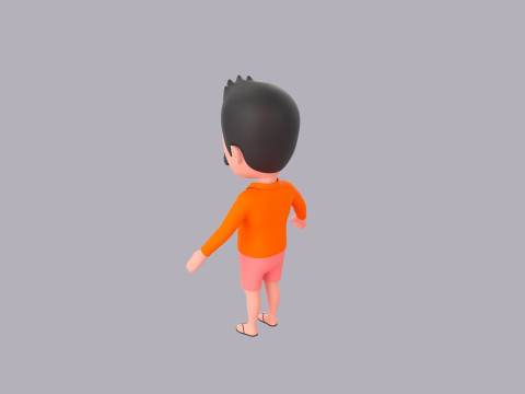 Cartoon Male Character Rigged 124 3D 模型