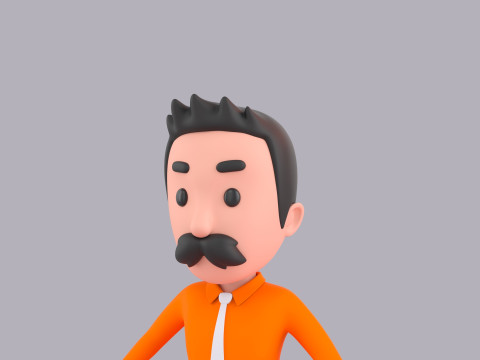 Cartoon Male Character Rigged 124 3D 模型