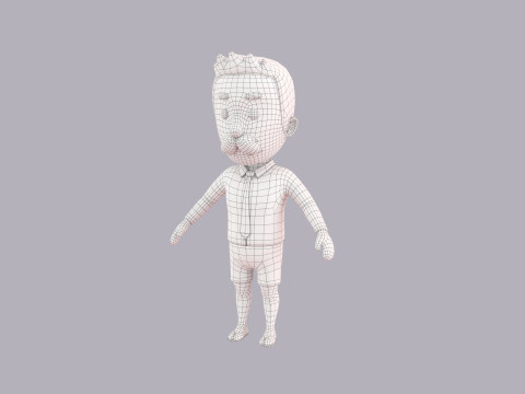 Cartoon Male Character Rigged 124 3D 模型