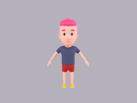 Cartoon Male Character Rigged 125 3D-Modell
