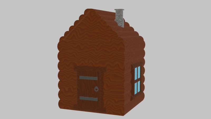 Simple wooden house Modèle 3D .c4d .max .obj .3ds .fbx .stl .blend 