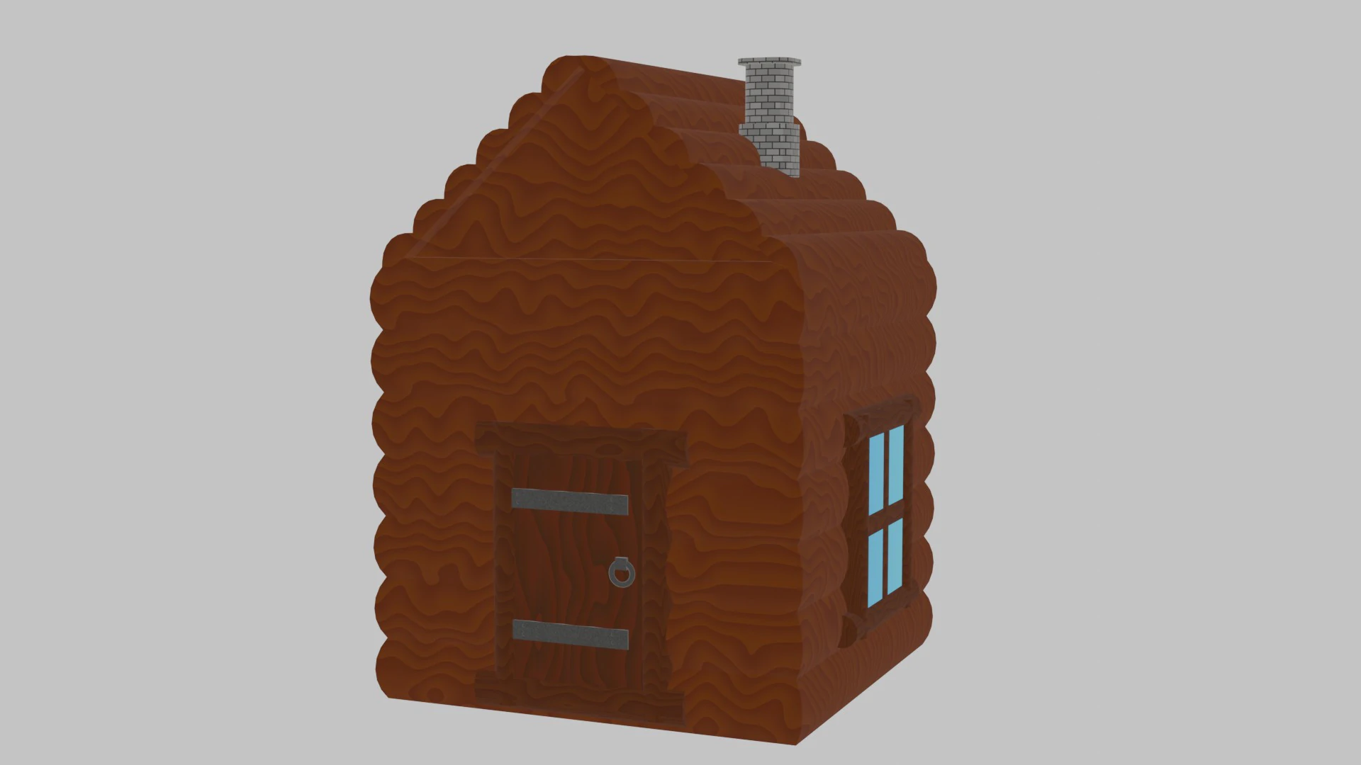 Simple wooden house 3D Model .c4d .max .obj .3ds .fbx .stl .blend 