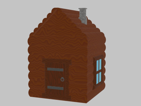Simple wooden house Modelo 3D