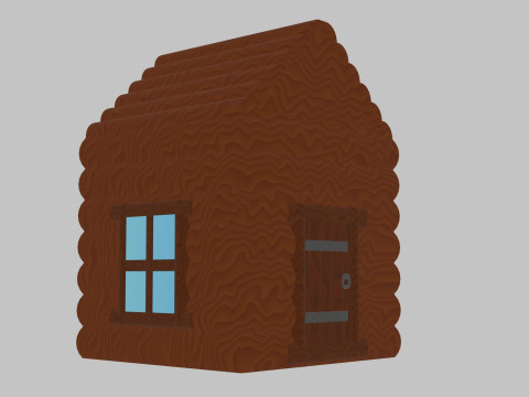 Simple wooden house Modèle 3D