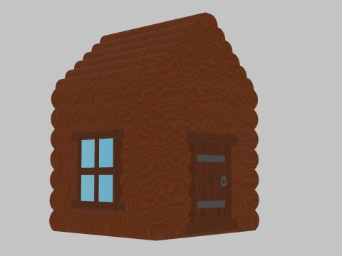 Simple wooden house 3D Model