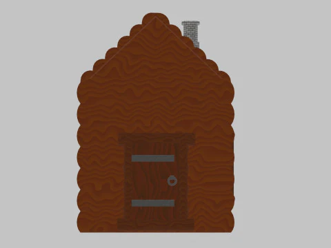 Simple wooden house 3D Model