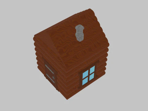 Simple wooden house 3D Model