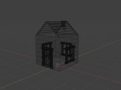 Simple wooden house 3D Model