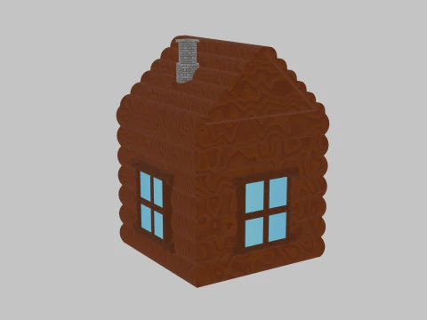 Simple wooden house 3D Model