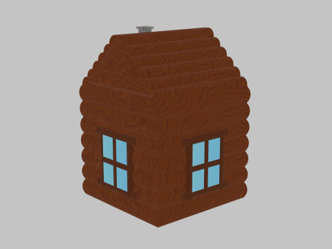 Simple wooden house Modèle 3D