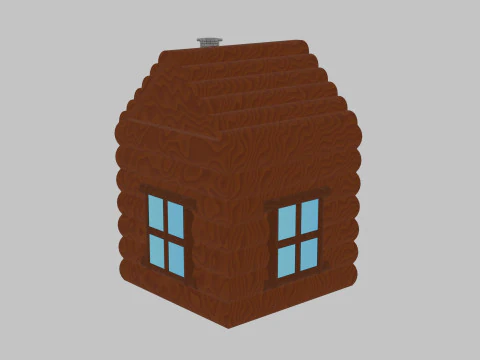 Simple wooden house 3D Model