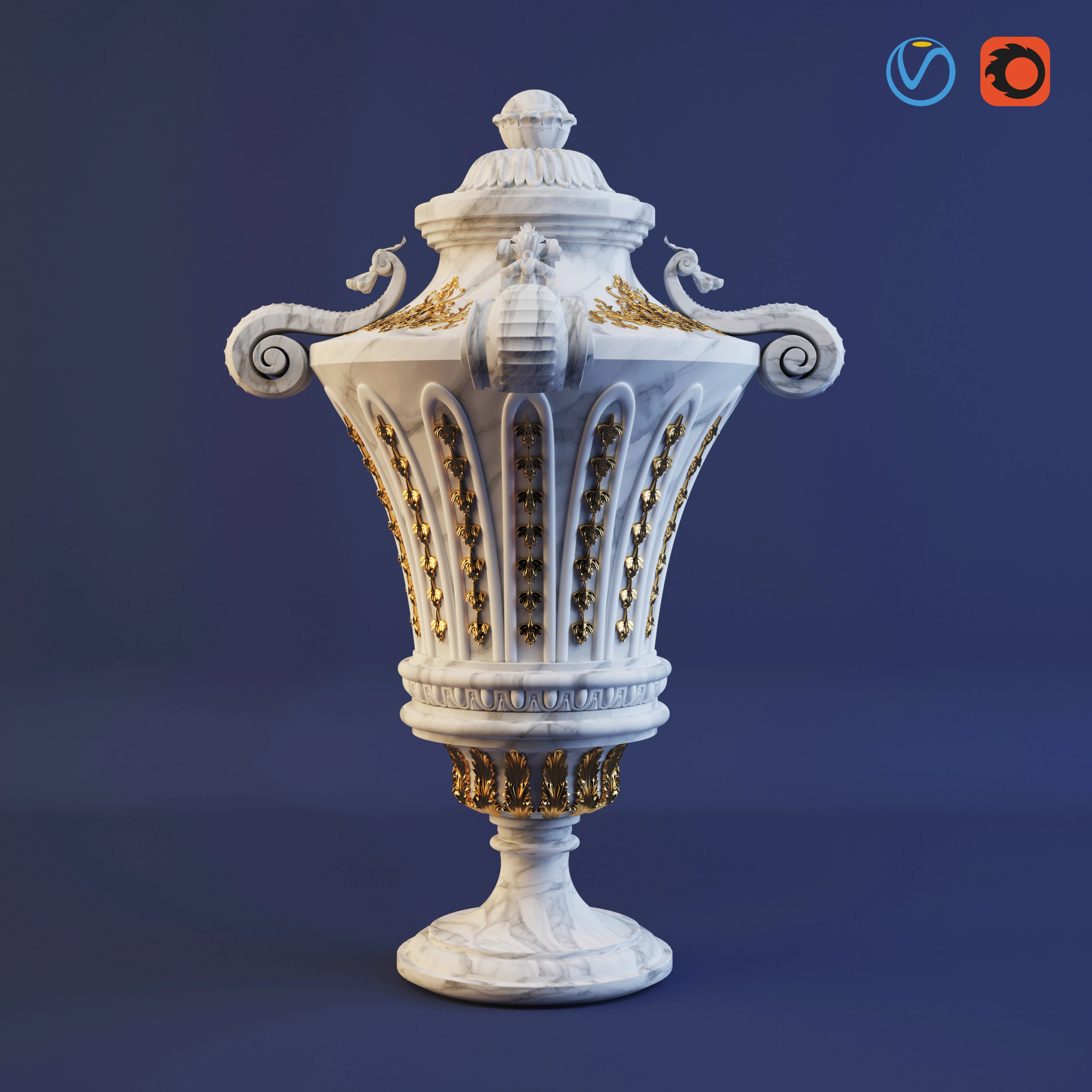 Vase 04 3D Model .c4d .max .obj .3ds .fbx .stl .blend 