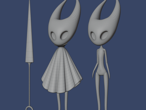 Hornet Hollow Knight Mesh and Rig 3D Модель