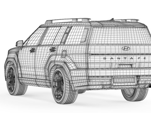 Hyundai Santa Fe 2024 3D Model