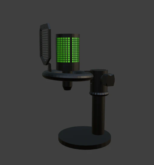 Gaming Microphone 3D Model .c4d .max .obj .3ds .fbx .stl .blend