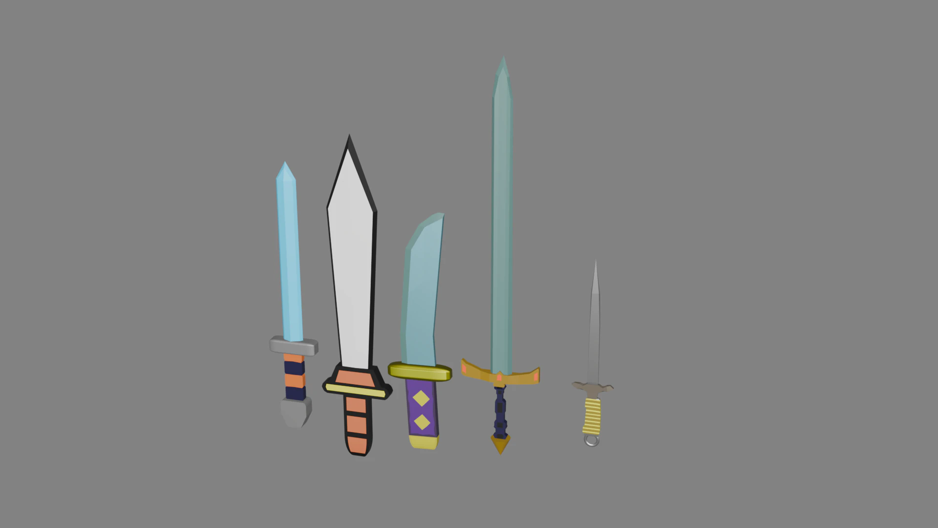 Swords 3D Model .c4d .max .obj .3ds .fbx .stl .blend 