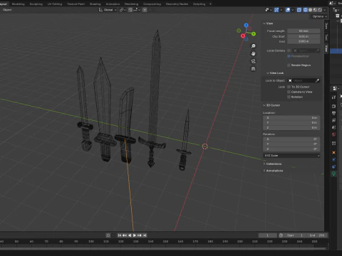 Swords 3D Model