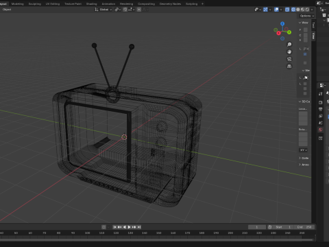 Retro TV 3D-Modell