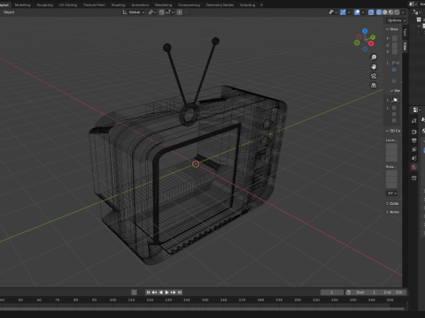 Retro TV 3D-Modell