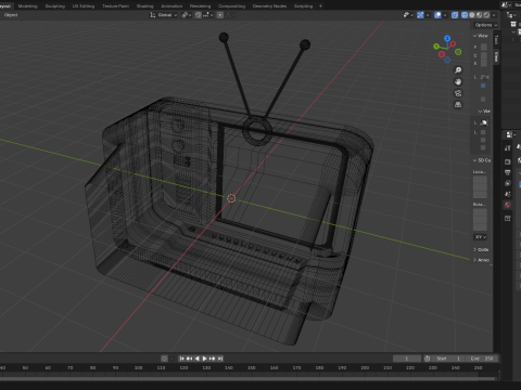 Retro TV 3D-Modell