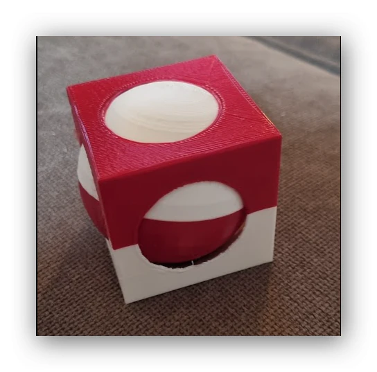 Ball in cube 3D Print Model .c4d .max .obj .3ds .fbx .stl .blend 