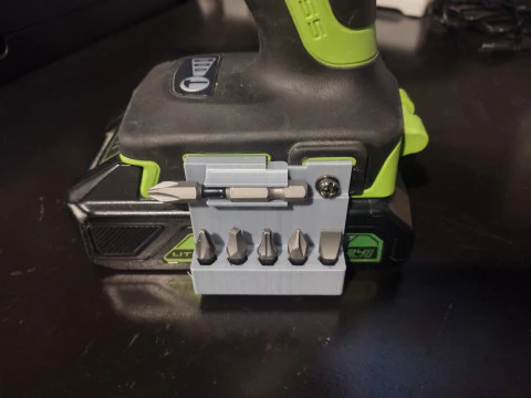 Bit Holder Attachment For GreenWorks Drill or Impact 3D Print Model