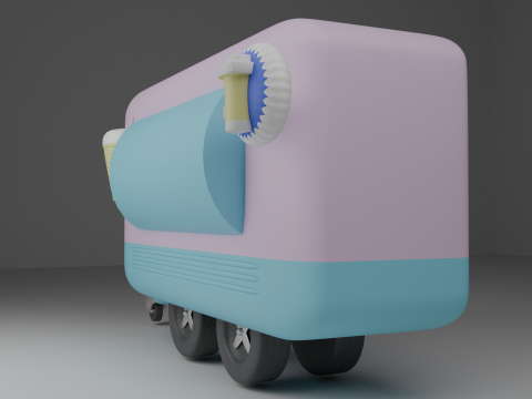 Foodtruck Coffee Ice Cream Low Poly 3D Model
