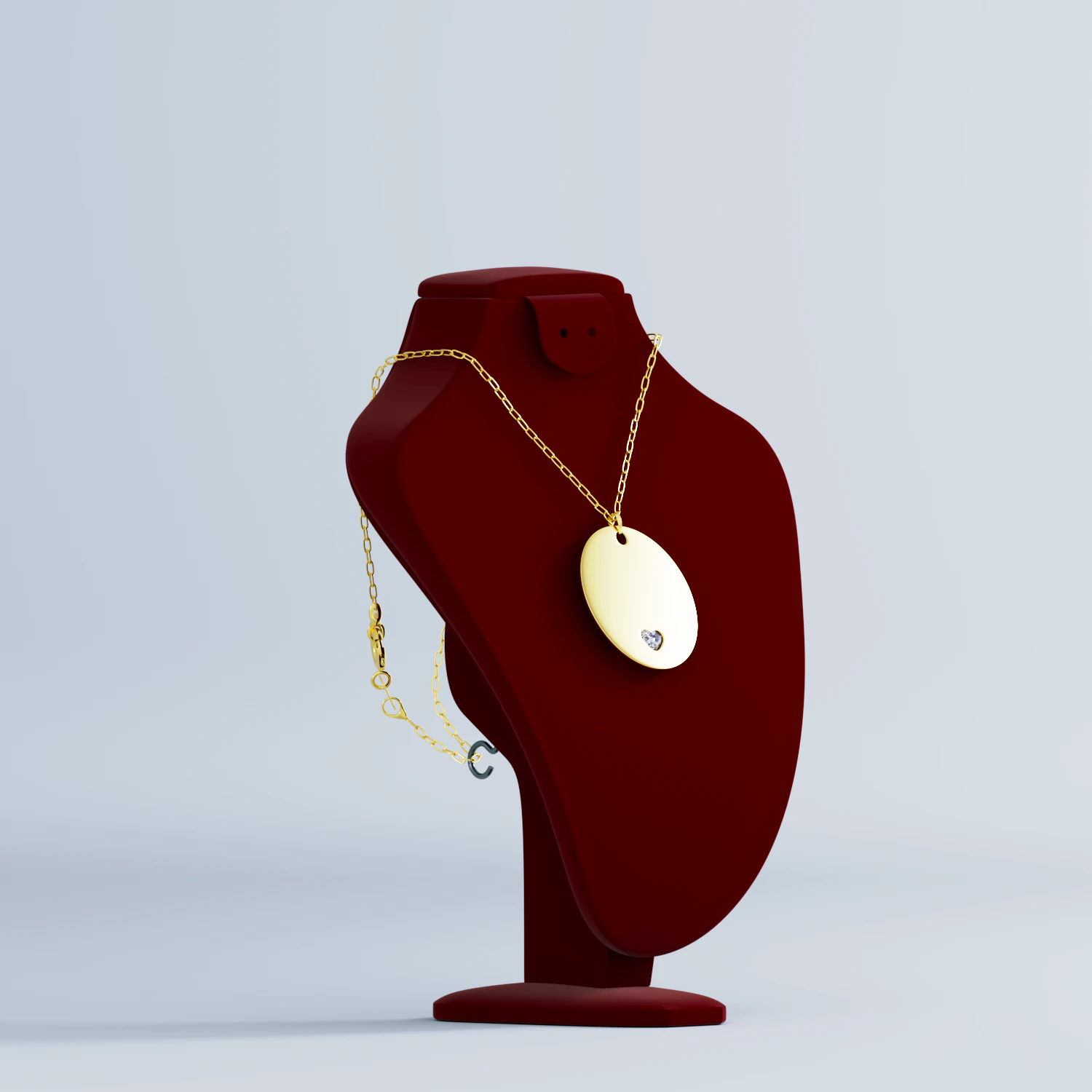 Jewelry stand and pendant with chain 3D Model .c4d .max .obj .3ds .fbx .stl .blend 