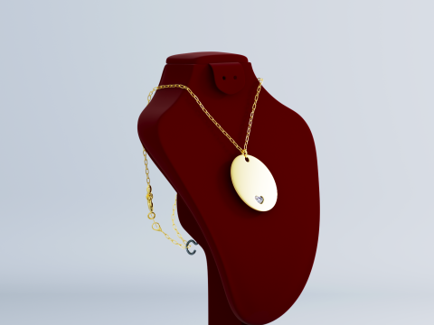 Jewelry stand and pendant with chain Model 3D