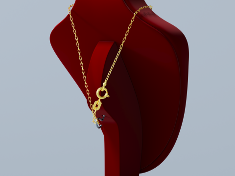 Jewelry stand and pendant with chain 3D 模型