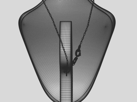 Jewelry stand and pendant with chain 3D Model