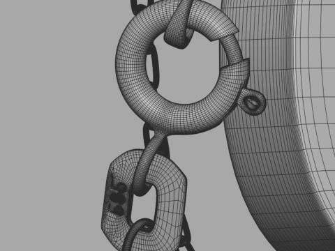 Jewelry stand and pendant with chain 3D Model