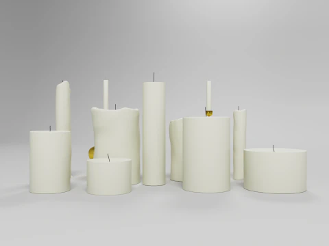 Candles and candlestick 3D Model