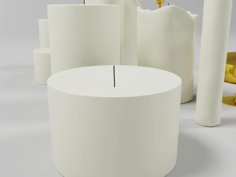 Candles and candlestick 3D Model
