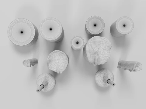Candles and candlestick 3D Model