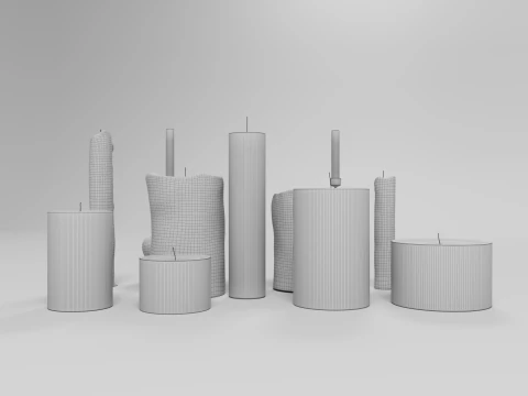 Candles and candlestick 3D Model