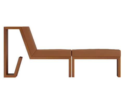 Continuous chair and ottoman by Fabiana Machado Atelier FM 3D 모델