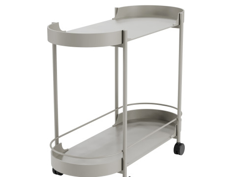 Taru metal bar cart by Westwing Modello 3D