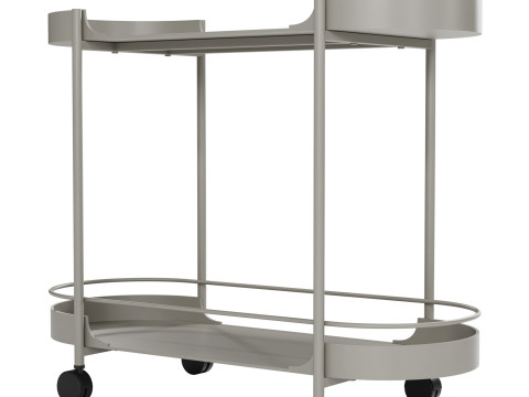 Taru metal bar cart by Westwing Modello 3D