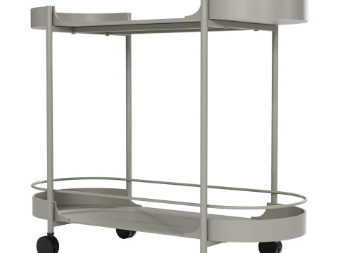 Taru metal bar cart by Westwing 3D Model