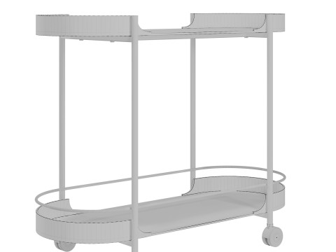 Taru metal bar cart by Westwing Modello 3D